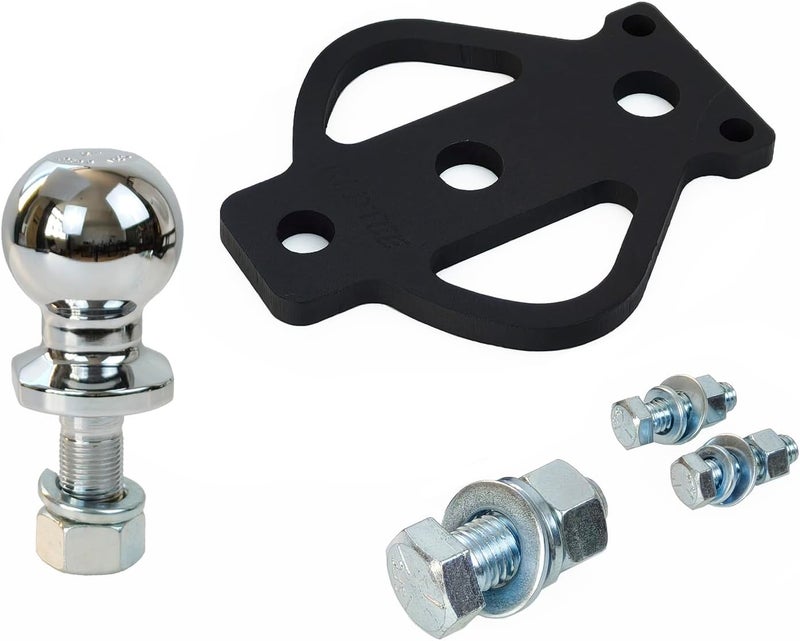 REDTEE 3-Way ATV/UTV Trailer Hitch Adapter with 2-Inch Ball, 3500 lbs., 3-in-1 Mounting Options, Compatible with Golf Carts, Garden Tractors, Lawn Mowers, Zero Rise, Matt Black - Image 2